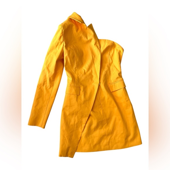 Cocktail D L atiste  by Amy Blazer dress with one shoulder yellow unique piece, - Picture 3 of 4